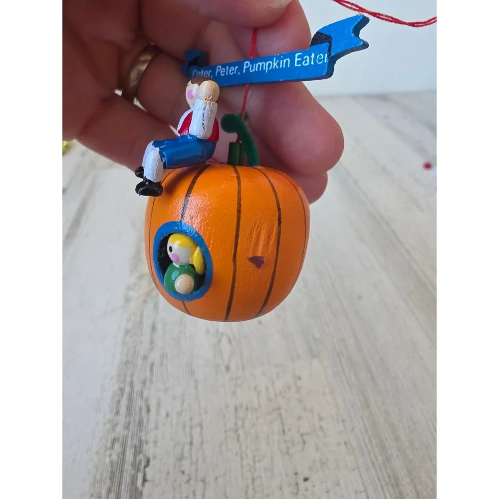 Vintage Midwest Cannon falls wooden Peter pumpkin eater ornament mini Xmas tree